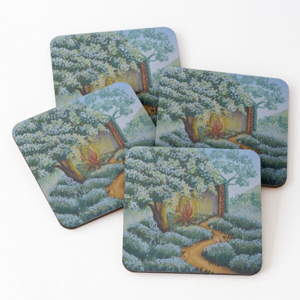 Item preview, The oak hut no. 2 - Secret garden - Gouache painting designed and sold by WanderingGraha.