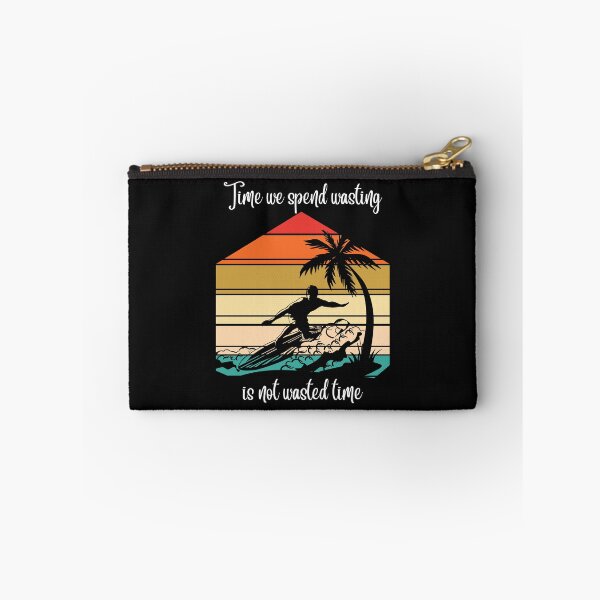 Item preview, TIME WE SPEND WASTING IS NOT WASTED TIME RETRO SURFER WHITE PRINT designed and sold by IslandBaneMerch.
