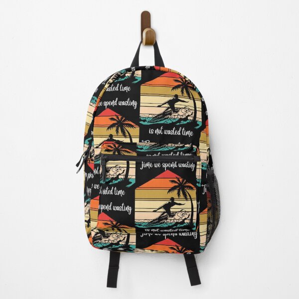 Item preview, TIME WE SPEND WASTING IS NOT WASTED TIME RETRO SURFER WHITE PRINT designed and sold by IslandBaneMerch.