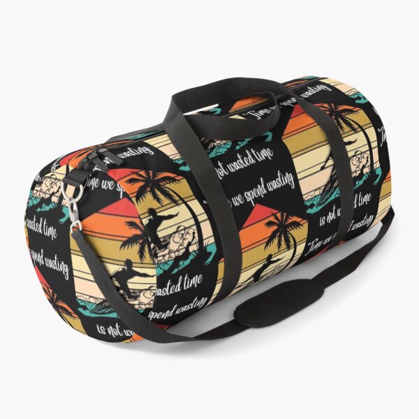 Item preview, TIME WE SPEND WASTING IS NOT WASTED TIME RETRO SURFER WHITE PRINT designed and sold by IslandBaneMerch.
