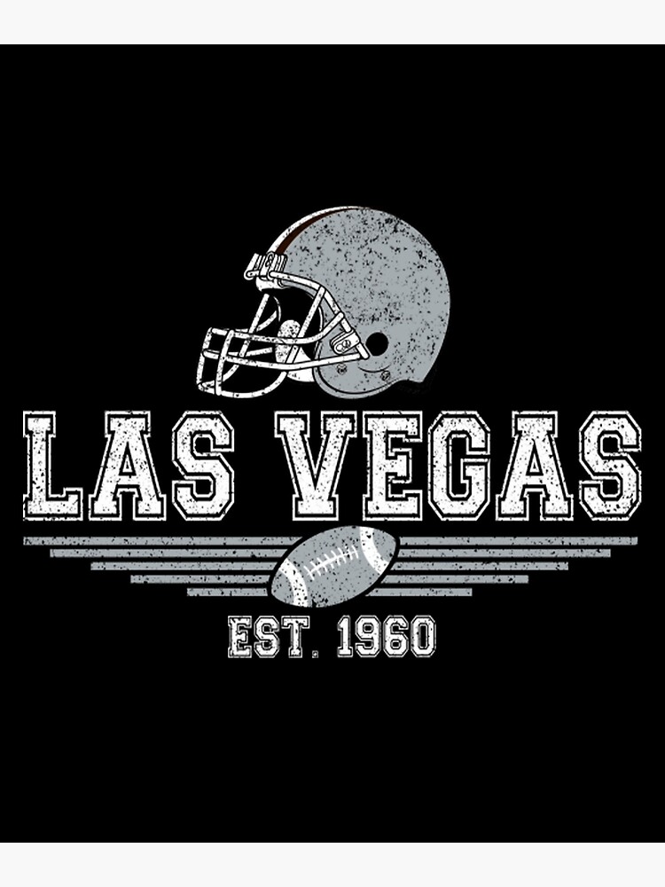 NFL LAS VEGAS Raiders Vintage Retro Print Football 100% Cotton 