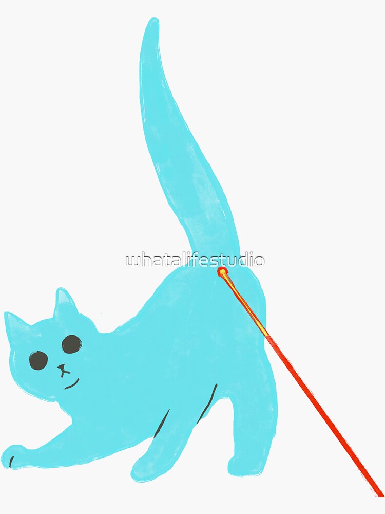 "LASER CAT" Sticker for Sale by whatalifestudio Redbubble
