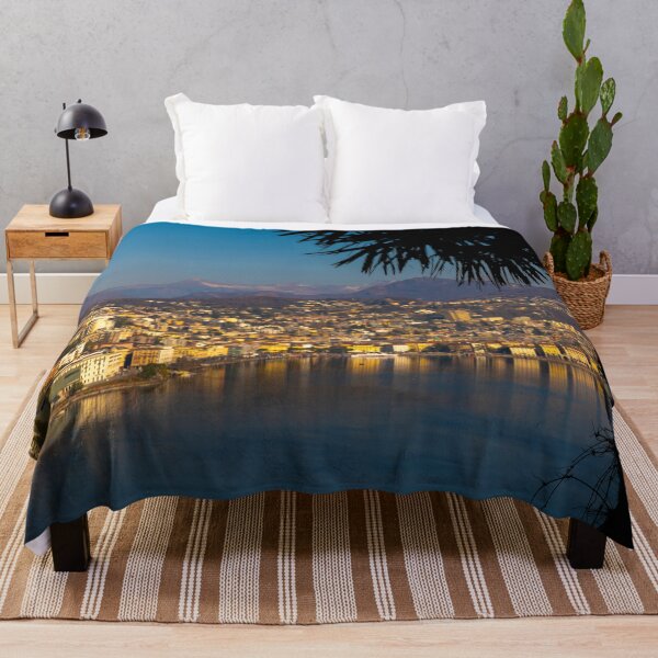 Item preview, Cityscape over Lugano with Palm Tree and Mountain and Lake Lugano designed and sold by Mats Silvan.