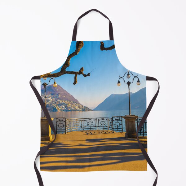 Item preview, Waterfront in Lugano with Bare Tree and Mountain and Lake Lugano designed and sold by Mats Silvan.
