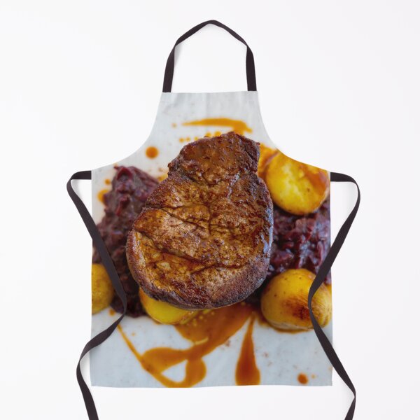 Item preview, Beef Steak with Potato and Red Cabbage on a White Plate designed and sold by Mats Silvan.