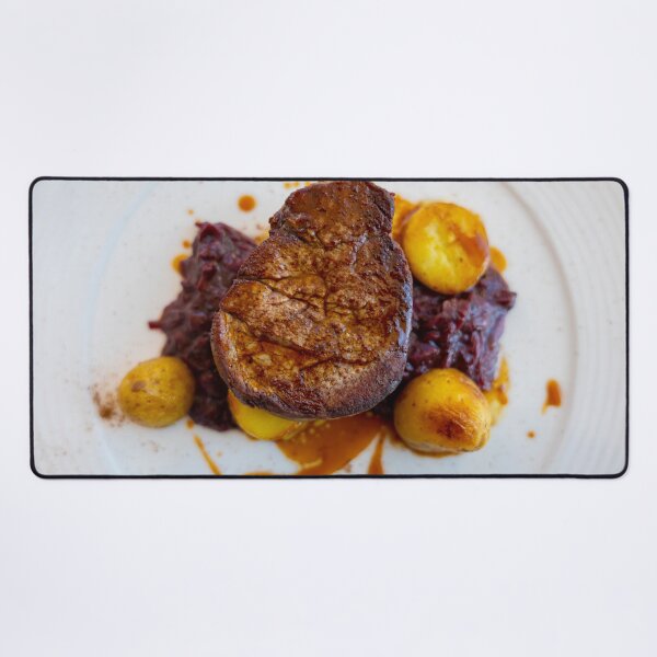Item preview, Beef Steak with Potato and Red Cabbage on a White Plate designed and sold by Mats Silvan.