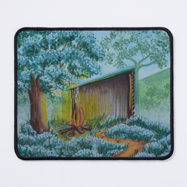 Item preview, The oak hut no. 3 - Secret garden - Gouache painting designed and sold by WanderingGraha.