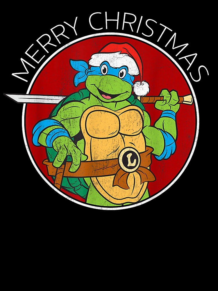 Vintage Ninja Turtles Leonardo Merry Christmas | Kids T-Shirt
