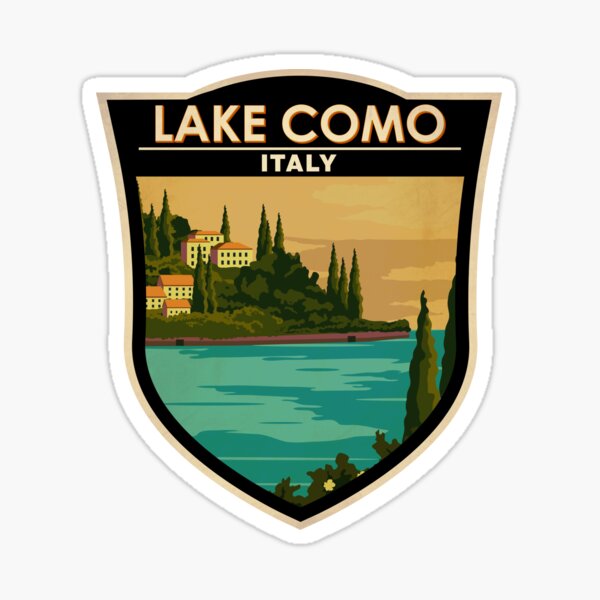 Vista previa del artículo con la obra «Insignia de viaje del Lago Como Italia», diseñado y vendido por KrisSidDesigns.