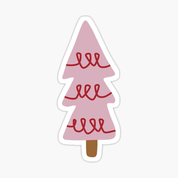 Preppy Pink Christmas Tree Sticker for Sale by EpicCreation