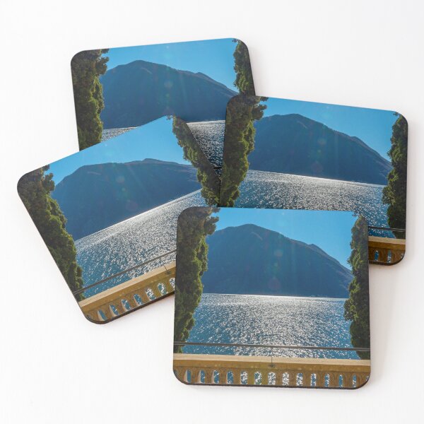 Item preview, Balcony View over Lake Lugano with Tree and Mountain in a Sunny Day in Lugano designed and sold by Mats Silvan.
