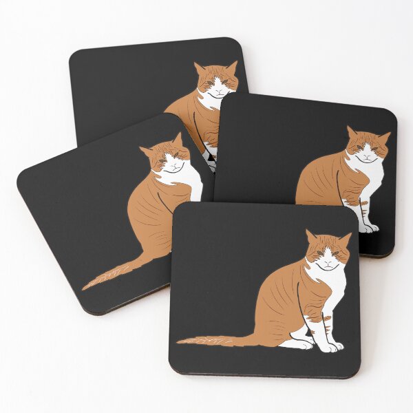 Item preview, cute angry ginger cat looking at you, yellow, brown and white, plain colors designed and sold by xiape.