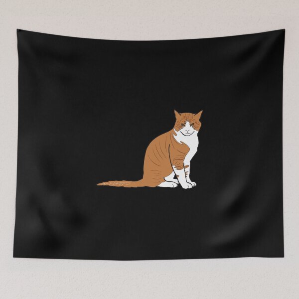 Item preview, cute angry ginger cat looking at you, yellow, brown and white, plain colors designed and sold by xiape.