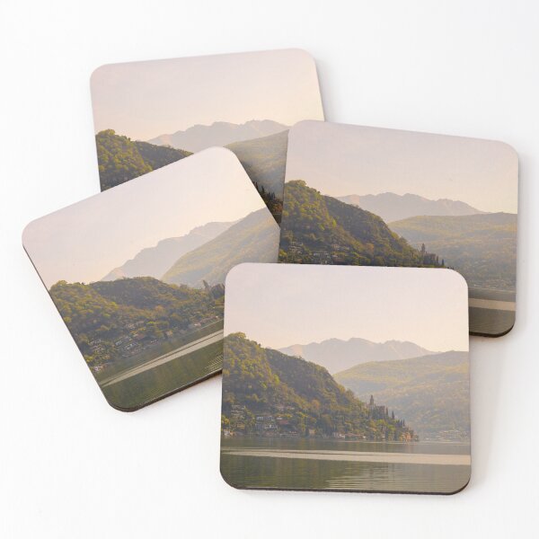 Item preview, Alpine Lake Lugano with Mountain in a Sunny Day in Morcote designed and sold by Mats Silvan.
