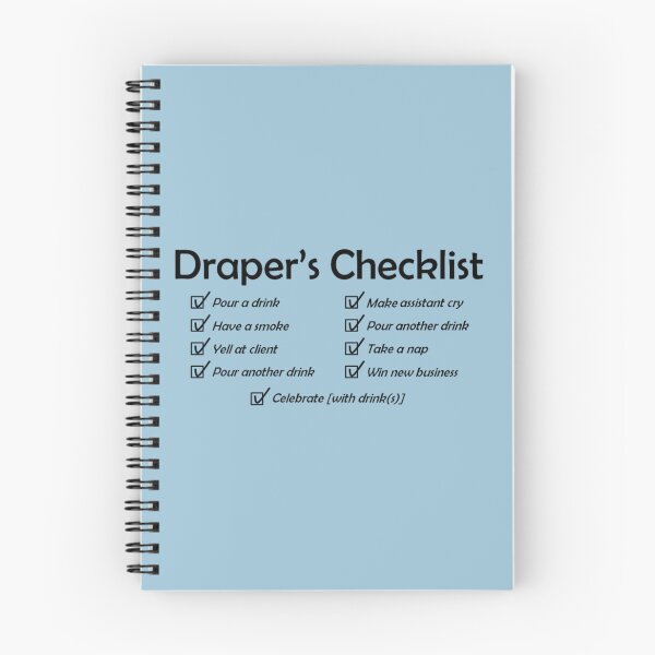 Item preview, Draper_s Checklist, black design   designed and sold by Vera Wilson.
