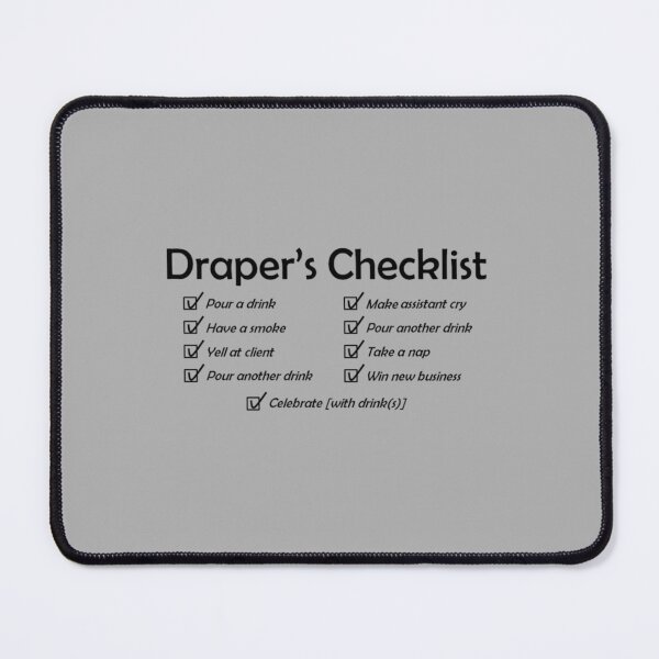 Item preview, Draper_s Checklist, black design designed and sold by Vera Wilson.