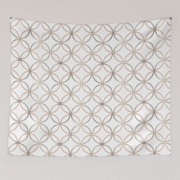 Item preview, Interlocking rings pattern taupe and cream monochrome  designed and sold by LKL-Designs.