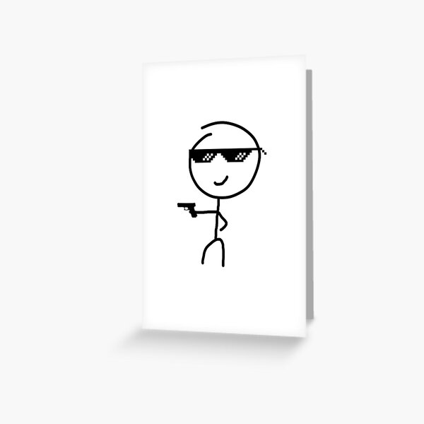 Funny Stickman Meme Greeting Cards for Sale