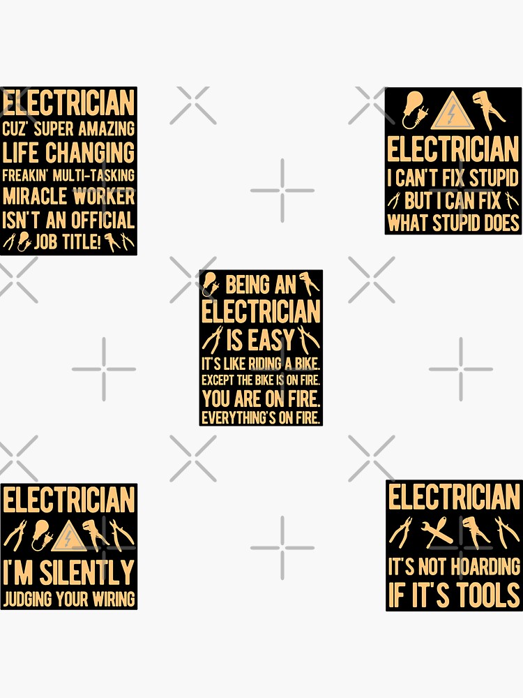 "Sticker Pack Funny Electrician" Sticker for Sale by artworkbyrihen