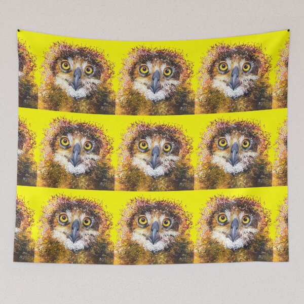 Item preview, Owl painting on yellow background designed and sold by MatsonArtDesign.