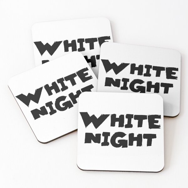 Item preview, White Night Text Monochrome White designed and sold by Meepuruproject.