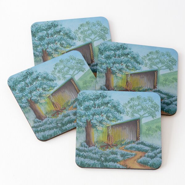 Item preview, The oak hut no. 3 - Secret garden - Gouache painting designed and sold by WanderingGraha.