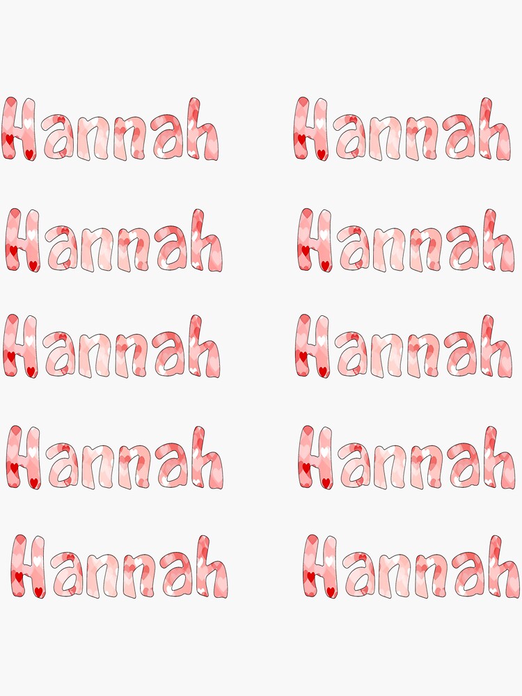 "Hannah hearts name sticker pack." Sticker for Sale by tshirtsmash