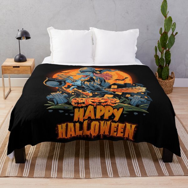 Item preview, Halloween Witch Flying on a Broomstick - A Halloween design featuring a witch on a broomstick with the slogan Happy Halloween designed and sold by velisani.