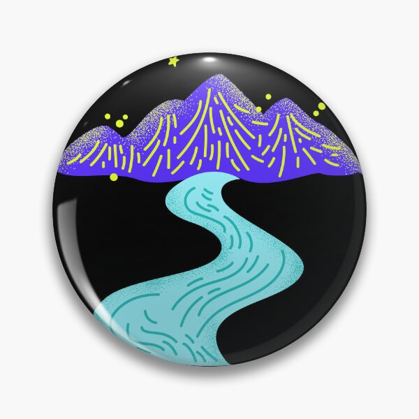 Item preview, Winding River and Blue Mountains in a Starry Night designed and sold by CreativNode.