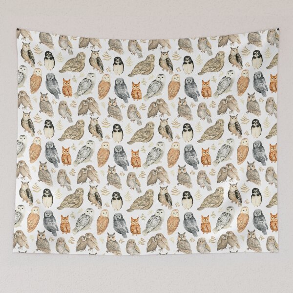 Item preview, Winter owls amongst the ferns  designed and sold by Green-over-red.