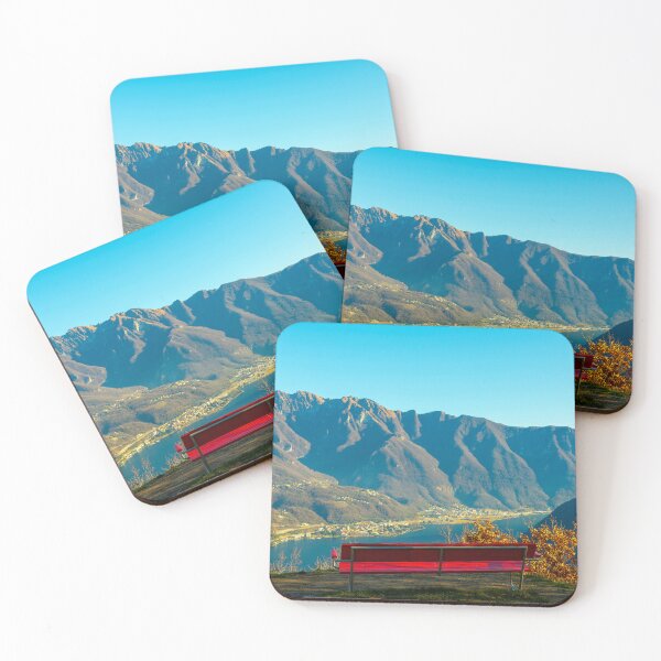 Item preview, Banco con vista panorámica sobre el lago de Lugano y el pueblo con montaña designed and sold by Mats Silvan.