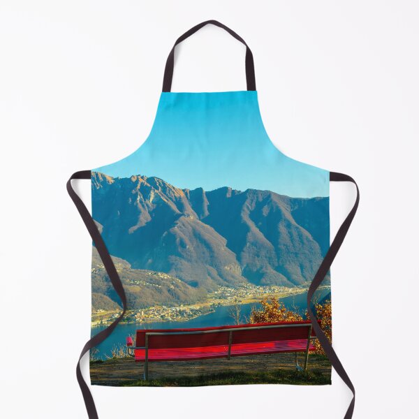 Item preview, Banco con vista panorámica sobre el lago de Lugano y el pueblo con montaña designed and sold by Mats Silvan.