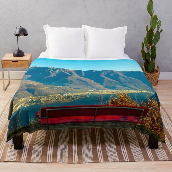 Item preview, Banco con vista panorámica sobre el lago de Lugano y el pueblo con montaña designed and sold by Mats Silvan.