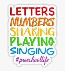 Preschool Life - Letters, Numbers, Sharing, Playing, Singing Sticker