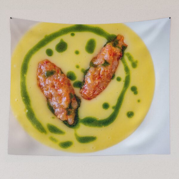 Item preview, Potato Puree with Shrimp on a White Plate designed and sold by Mats Silvan.