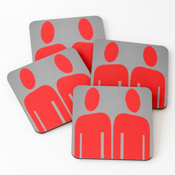 Item preview, symbol of two male outlines in red upon a grey background designed and sold by mister-john.