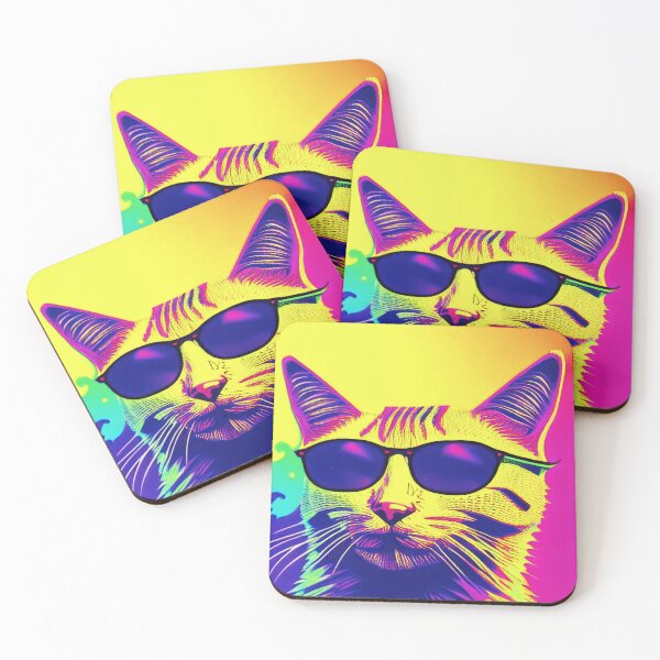 Item preview, Hippie colorful cartoon cat designed and sold by Grewtrel.