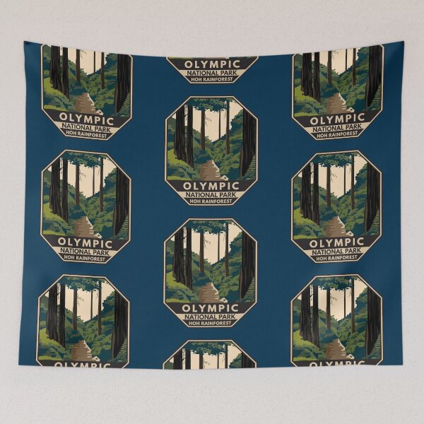 Item preview, Olympic National Park Hoh Rainforest Emblem designed and sold by KrisSidDesigns.