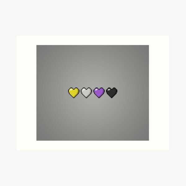 Non Binary Pixel Hearts Art Print By Liveloudgraphic Redbubble