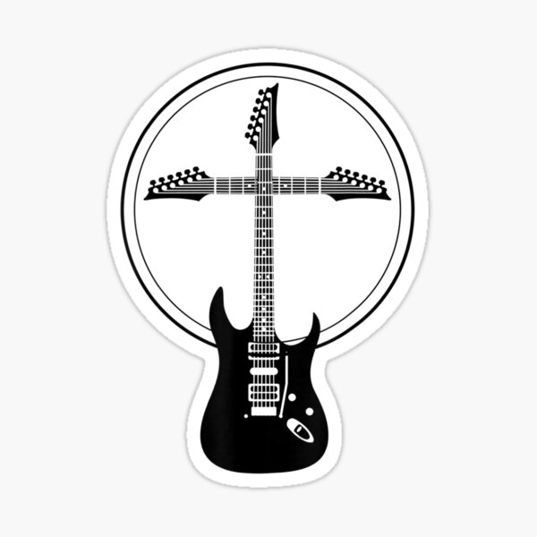 "Cool Christian Guitar Cross Musician Guitarist" Sticker for Sale by
