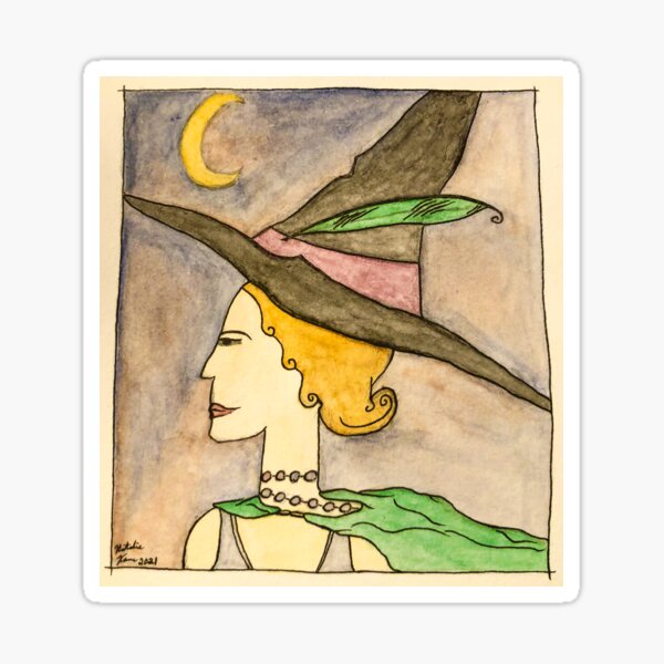 Art Deco Witch Sticker
