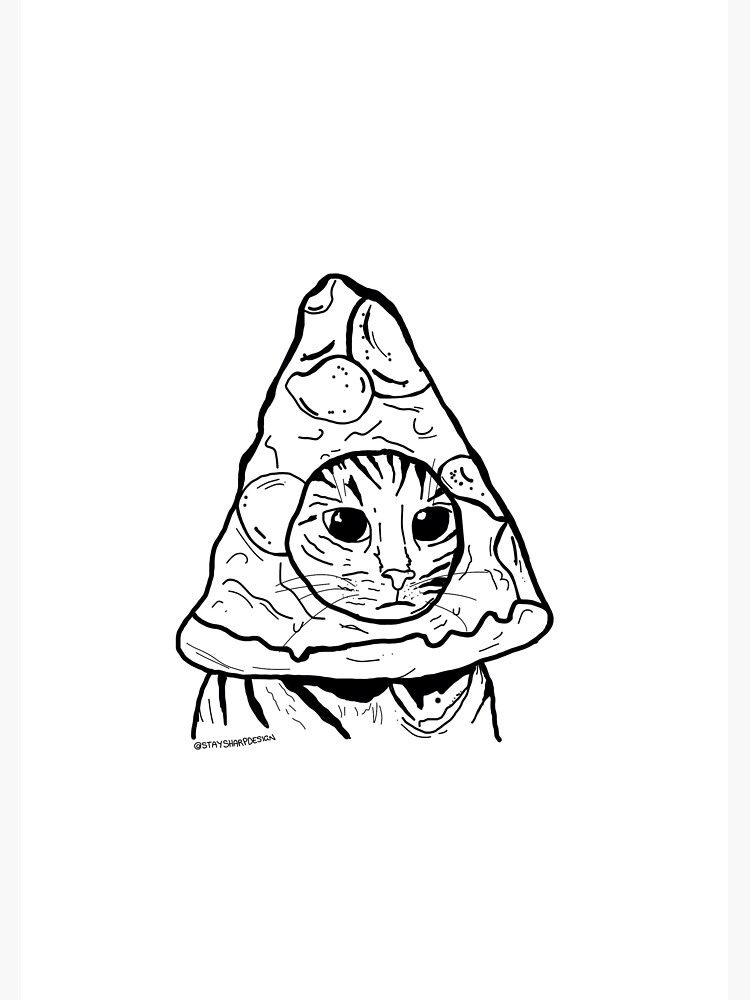 "Pizza Cat" Sticker for Sale by STAYSHARPDESIGN Redbubble