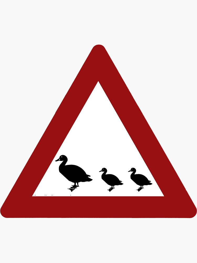 “Ducks Crossing Road Sign” Sticker for Sale by zhirobas | Redbubble