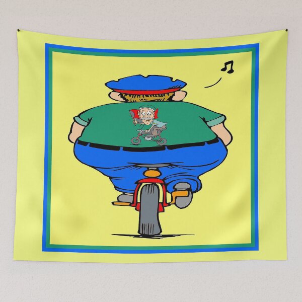 Item preview, COMIC WHIMSICAL BICYCLE RIDING PRINT designed and sold by posterbobs.