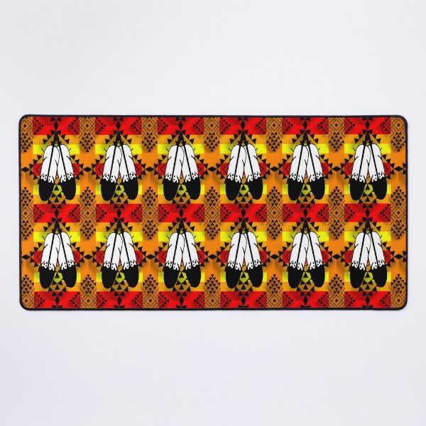 Item preview, Orange / Fire Color / Black Double Feather Native Print designed and sold by JMWCD.