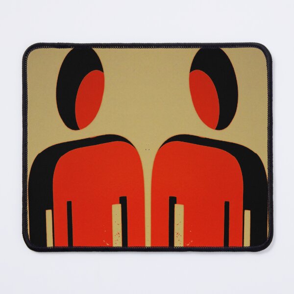 Item preview, face to face, two male outlines in red upon a beige background designed and sold by mister-john.