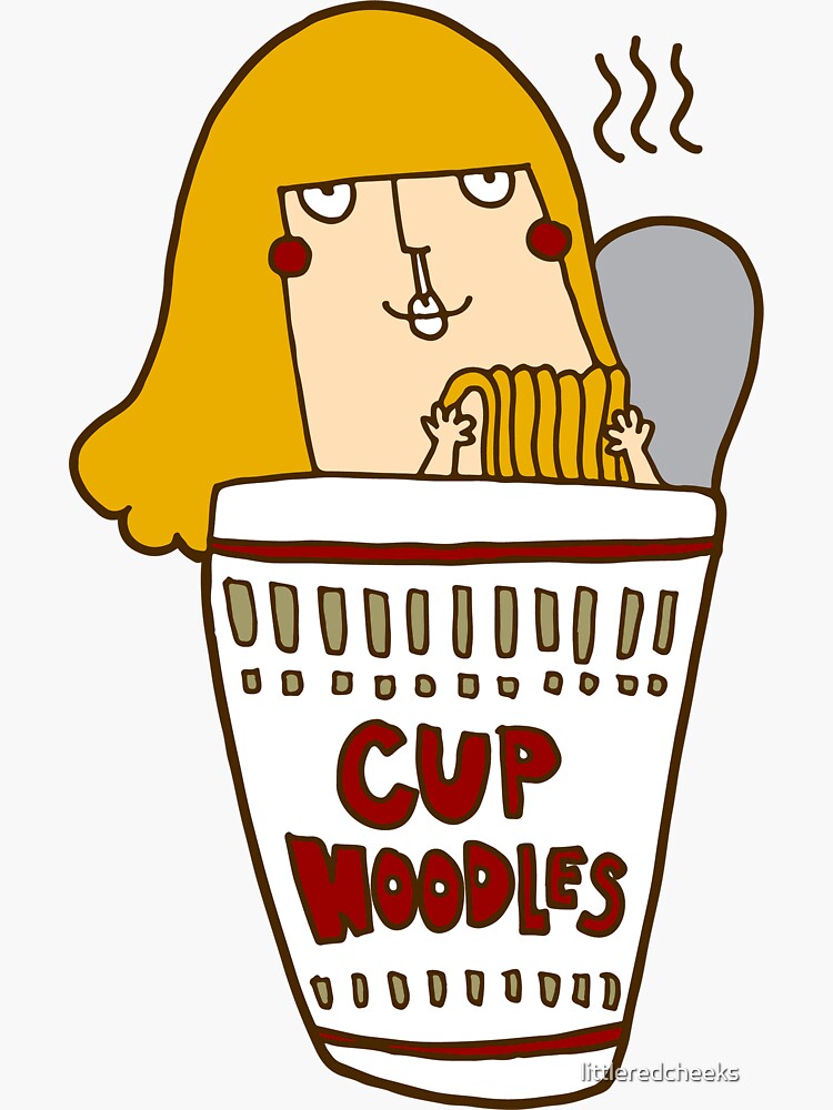 "Cup Noodles" Sticker by littleredcheeks Redbubble