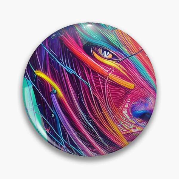 Item preview, Colourful female alien face designed and sold by digitalartpro.