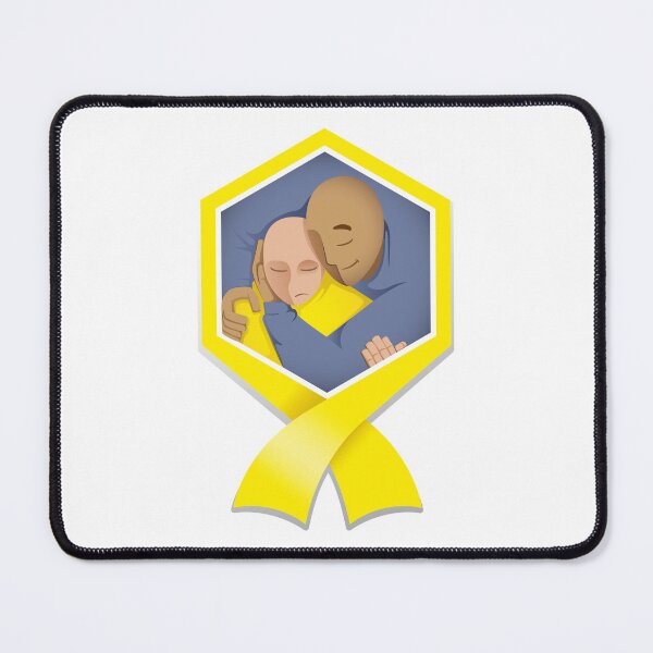 Item preview, Message of support and awareness of help for people against suicide, yellow September, yellow ribbon designed and sold by LucianoCosmo.