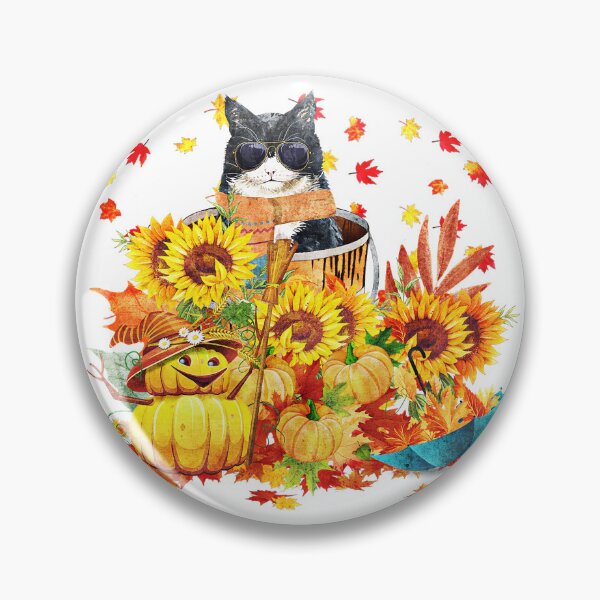 Item preview, Cute fall kitty and pumpkin designed and sold by ibelieveimages.